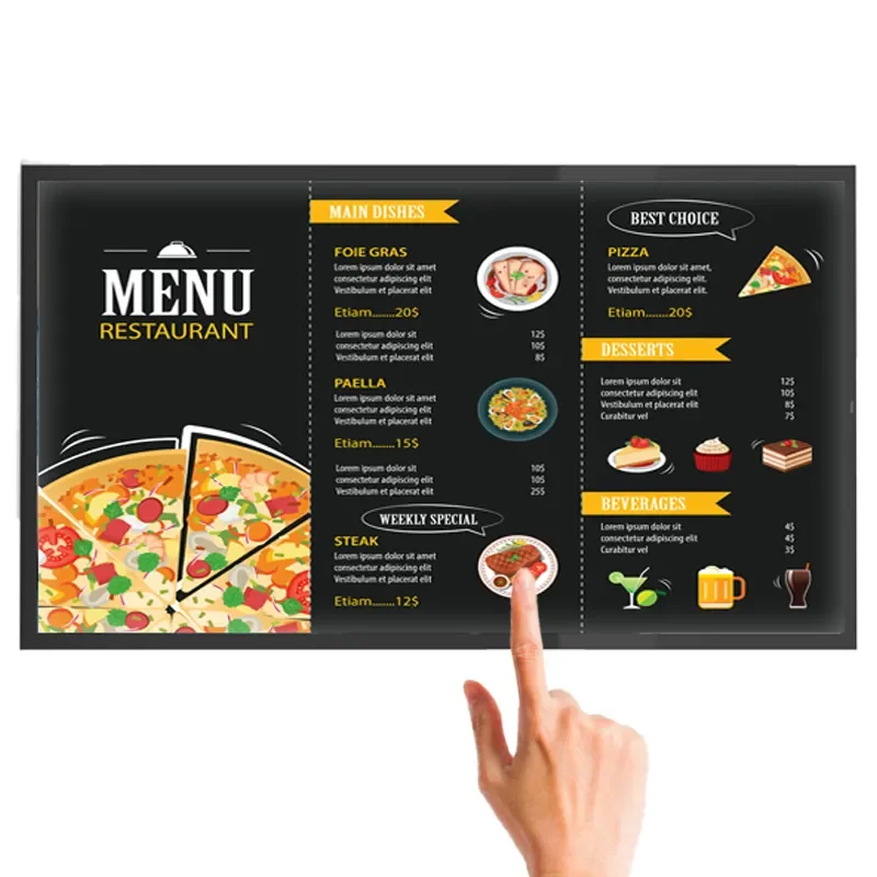 65 Inch IP66 4K UHD LCD Digital Signage with 3000 Nits Brightness Touch Screen Optional Anti-Glare Coating Totem Monitor