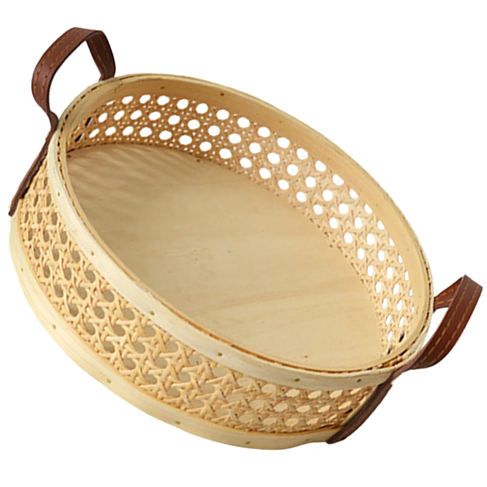 Desktop Rattan Basket Storage Baskets Fruit Containers Bamboo Candy Food Serving