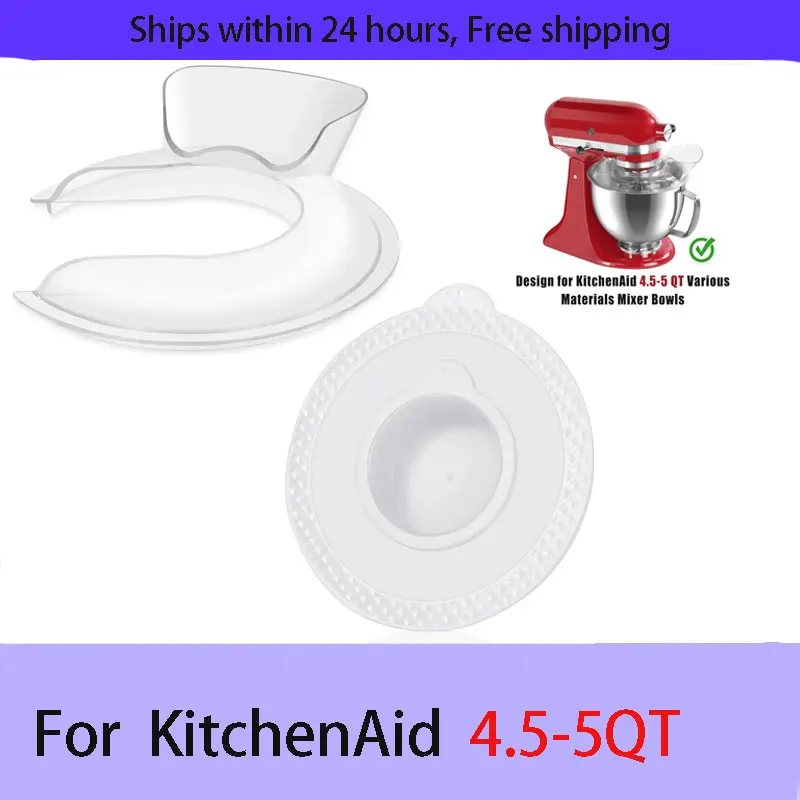 

For KitchenAid 4.5-5 QT Tilt-Head Stand Mixers Mixer Bowl Cover and Secure Pouring Shield Prevent Ingredients From Spilling