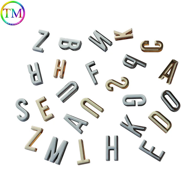 Perles initiales majuscules en acier inoxydable, 26 lettres de l'alphabet, polissage, glissière adt, collier, bracelet, bijoux, exécutif, 10 pièces, 50 pièces