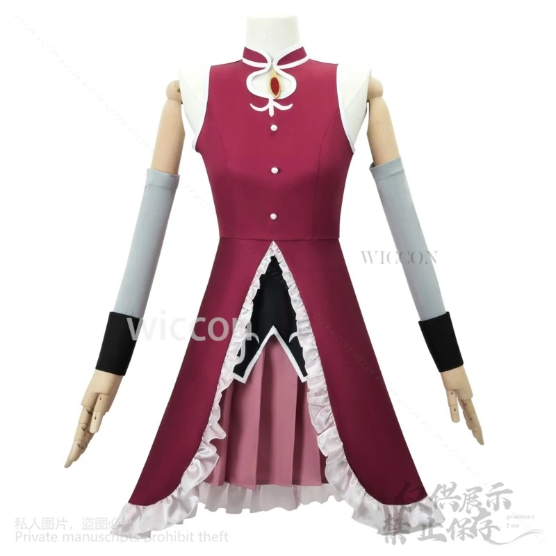 أنيمي Puella Magi Madoka Magica تأثيري ساكورا كيوكو فستان أحمر موحد لوليتا الباروكات للفتيات هالوين عيد الميلاد كوس مخصص