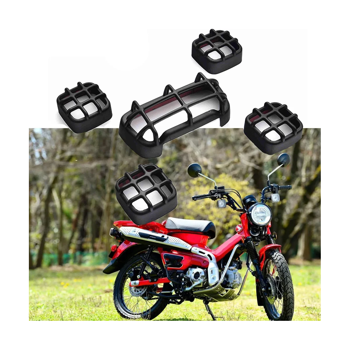 Motorcycle Turn Signal Taillight Grill Cover for Honda CT125 Trail 125 Hunter Cub 2020 2021 2022