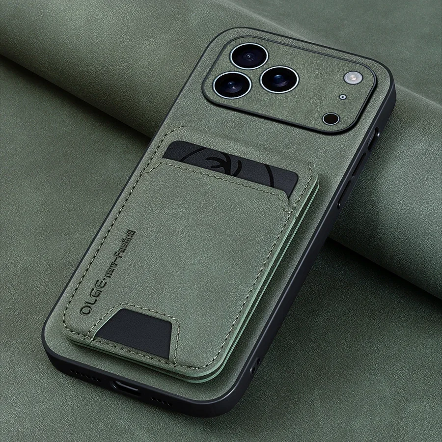 Zweiteiliges Set (Handyhülle und Kartenhalter) Luxuriöse Kartenhalter-Handyhülle aus Kunstleder, geeignet für iPhone 17 16 E 15 13 14 Pro – Detail 11