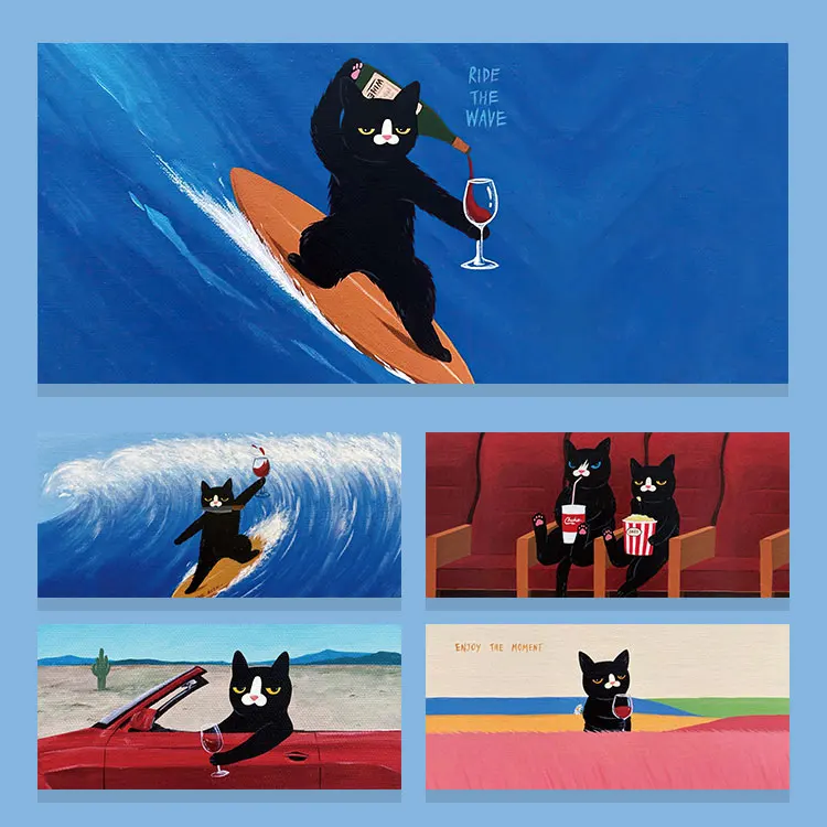 

Simple cat computer mouse pad super large precision lock edge mousepads keyboard e-sports anti-slip desk pads thickened