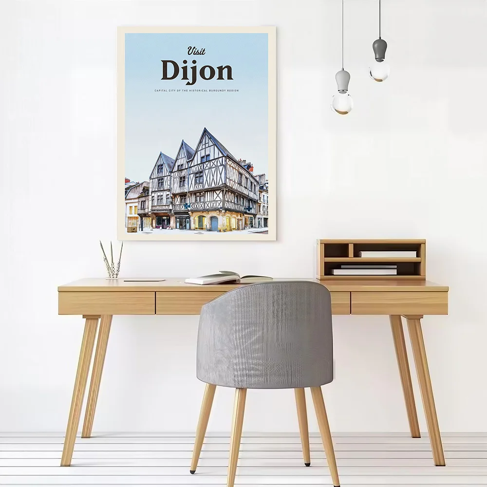 Visit Dijon Canvas Print Perfect Gift for Fans Lovers Personalized Wall Art Poster for Decor Living Room Decorations Wand Deko