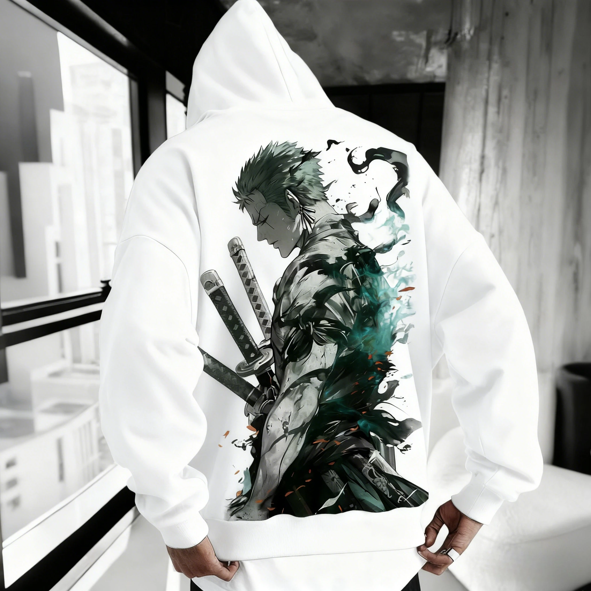 سترة فضفاضة جديدة مطبوعة برسومات الرسوم المتحركة من قطعة واحدة هي سترة عصرية من القطن الخالص للرجال والنساء في شتاء 2025 #1