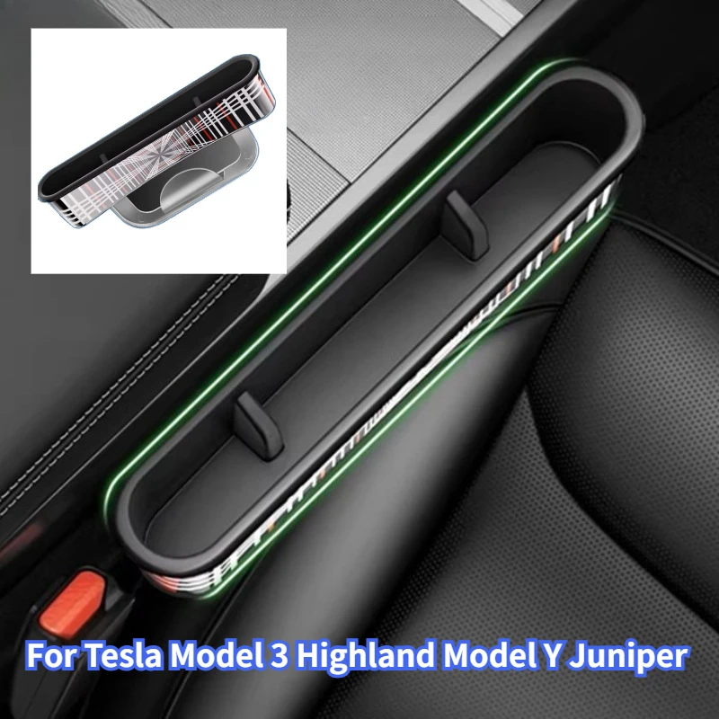 Für Tesla Model 3 Y Juniper Autositz-Lückenfüller, Aufbewahrungsbox für Sitzspalten, Organizer-Zubehör für Sitzkonsole
