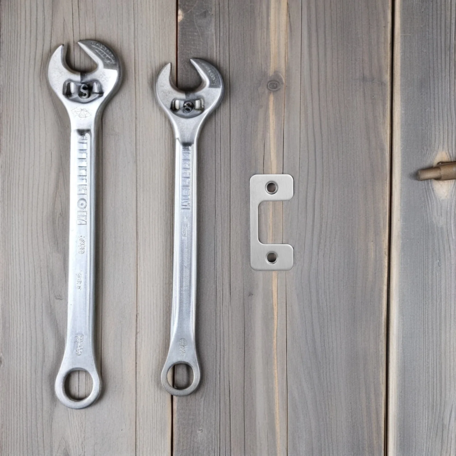 

Stainless Steel Door Strike Plate 201# Durable Protector for Exterior Doors Universal Compatibility Sleek Finish Reinforces Lock