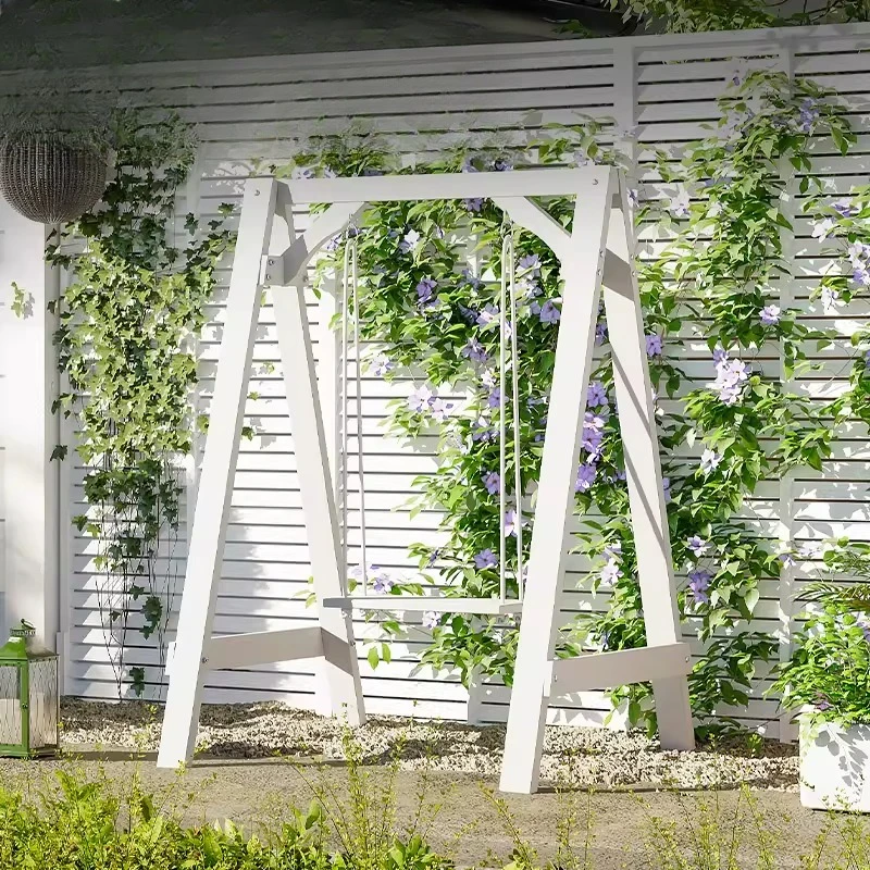 Preservative wood swing single outdoor hanging chair balcony garden open-air terrace household courtyard solid wood children's s