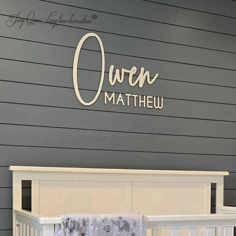 Custom Personalised Wooden Name Sign Custom Nursery Wall Art Baby Room Decor Kids Bedroom Handmade Wood Letters Name Plaque Uniq