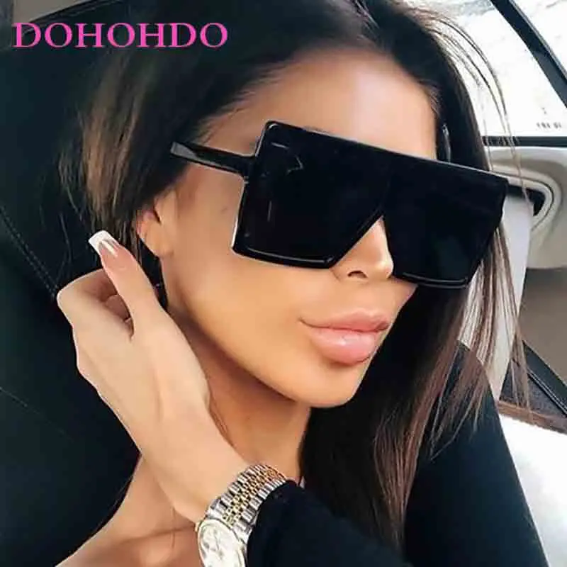 

Vintage Classic Oversized Integral Square Sunglasses Unisex Fashion Luxury Brand Design Eyewear Men Travel Driving Shades UV400