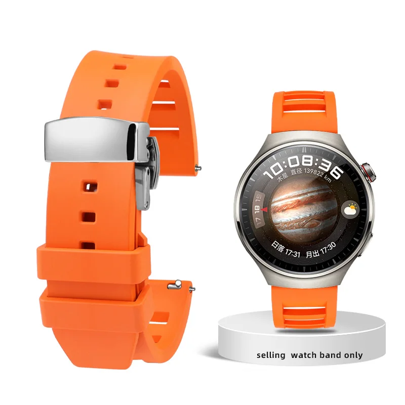 สายนาฬิกา4Pro WATCH3 20มม. 22มม., สำหรับ Huawei GTR 2 2E GT2 GT3 Samsung Galaxy GTR Fluoro ยางซิลิโคน