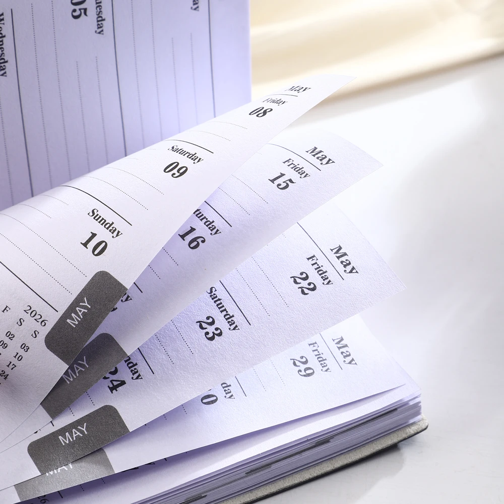 1 PC A7 ข้อมูลจําเพาะ 2026 ภาษาอังกฤษ Plan Book,เลเซอร์สีสันปกหนังสือกําหนดการ,64 แผ่น 128 หน้าบางปฏิทินรายสัปดาห์หนังสือ