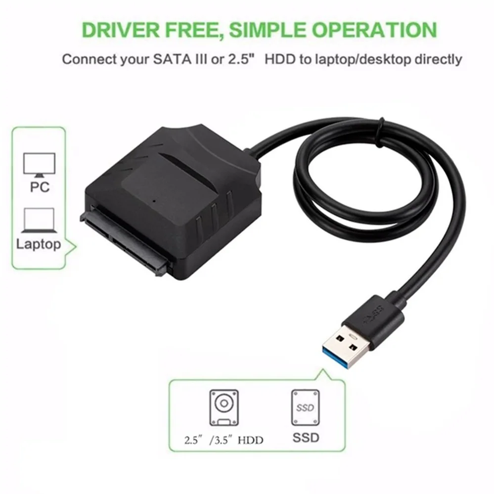 Sata Naar Usb 3.0 Adapter Kabel Usb Naar Sata 3 Kabel Ondersteuning 22 Pin 2.5 3.5 Inche Externe Hdd Ssd harde Schijf Computer Connector Fit