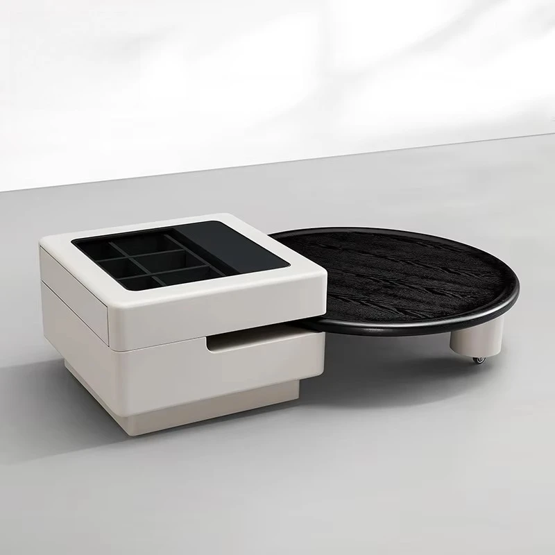 ak-Multi-functional Modern Storage Embedded Light Luxury square Coffee Table Minimalism Color-blocking Coffee Table%