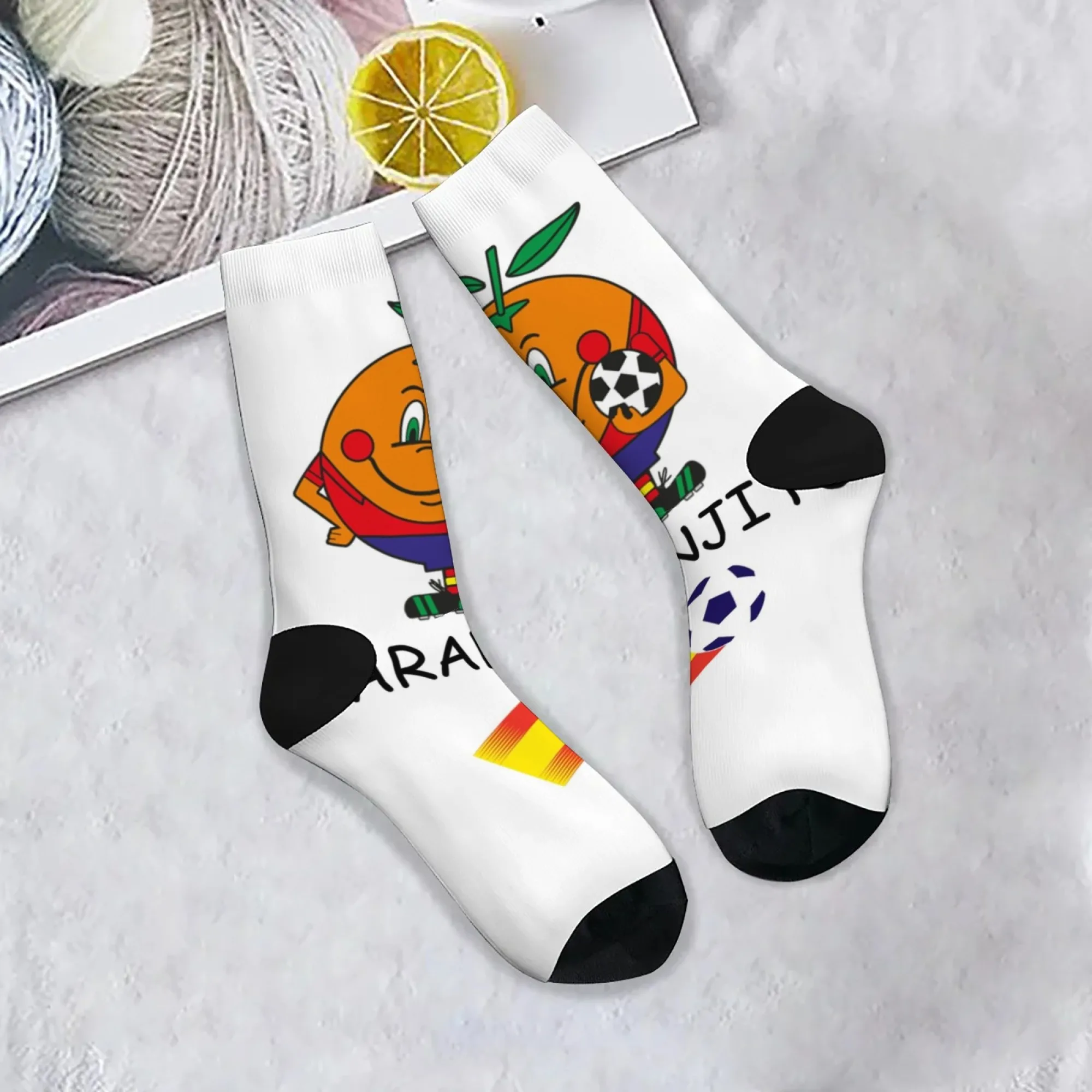 

Harajuku Retro Spanish Football Mascot Print Men's Socks - Novel Street Style Accessories - Comfortable and Breathable Socks