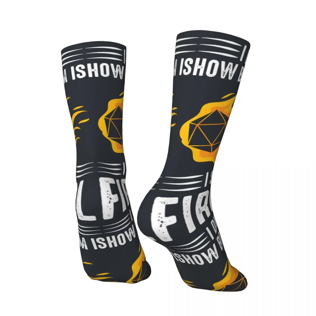 I Cast Fireball Wizard Sorcerer DM TTRPG Men's Socks Retro Harajuku Dungeons Street Style Novelty Seamless Crew Sock