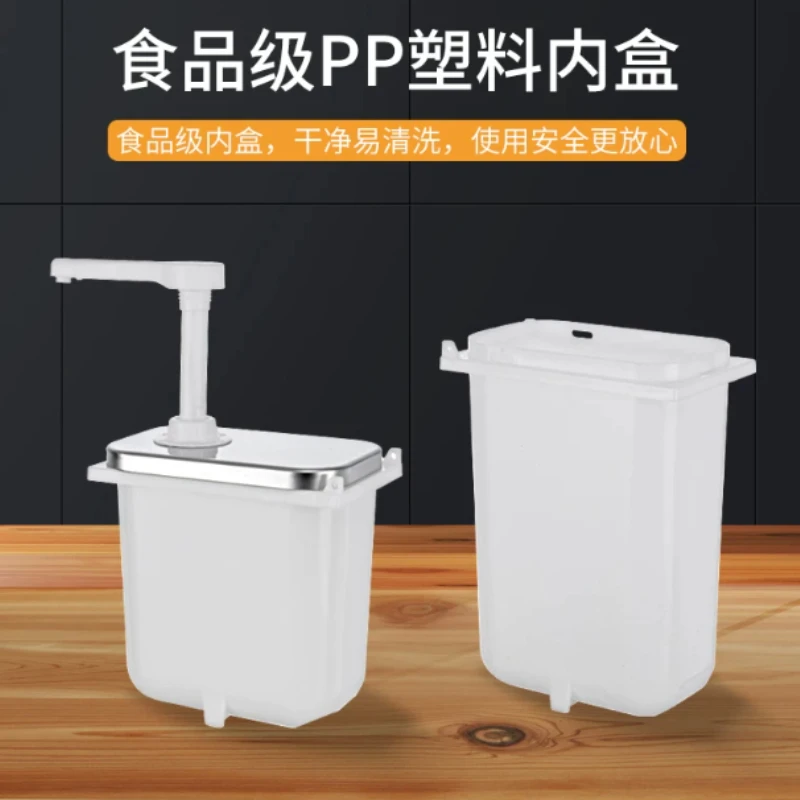 Commercial Restaurant Catering food warmer Stainless Steel Tabletop Ketchup condiment pump Sauce dispenser with 2L