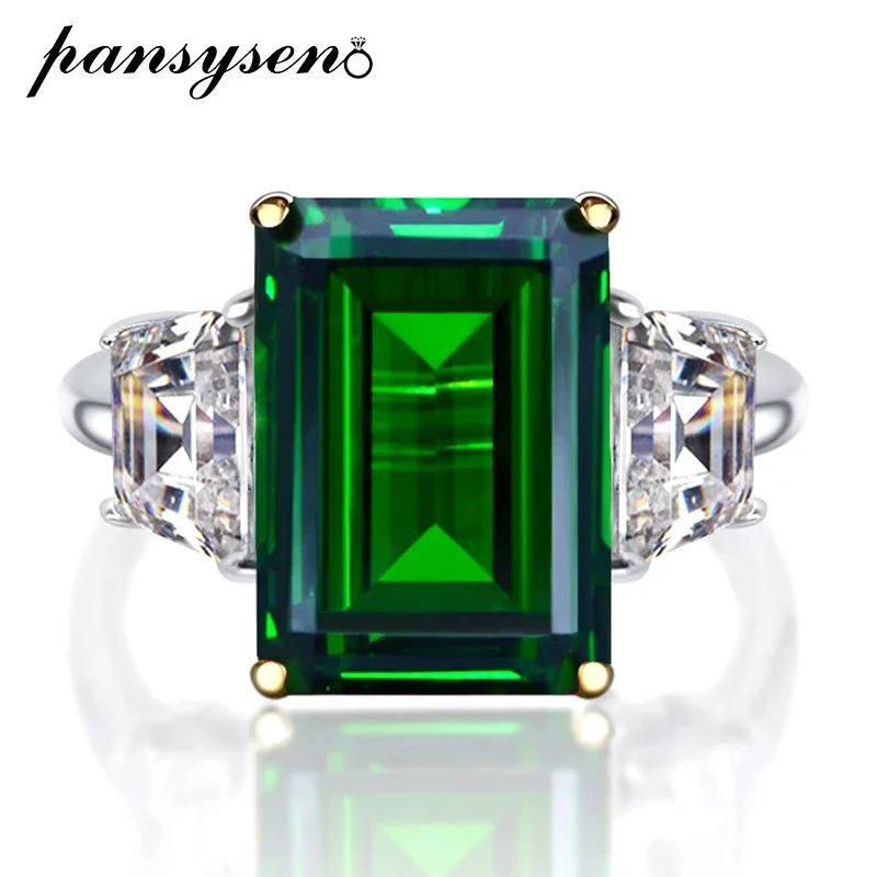 pansysen vintage 925 sterling silver emerald anel esmeralda cut rubi citrino birthstones festa de casamento fine jewelry casal anel 10x14 mm 01