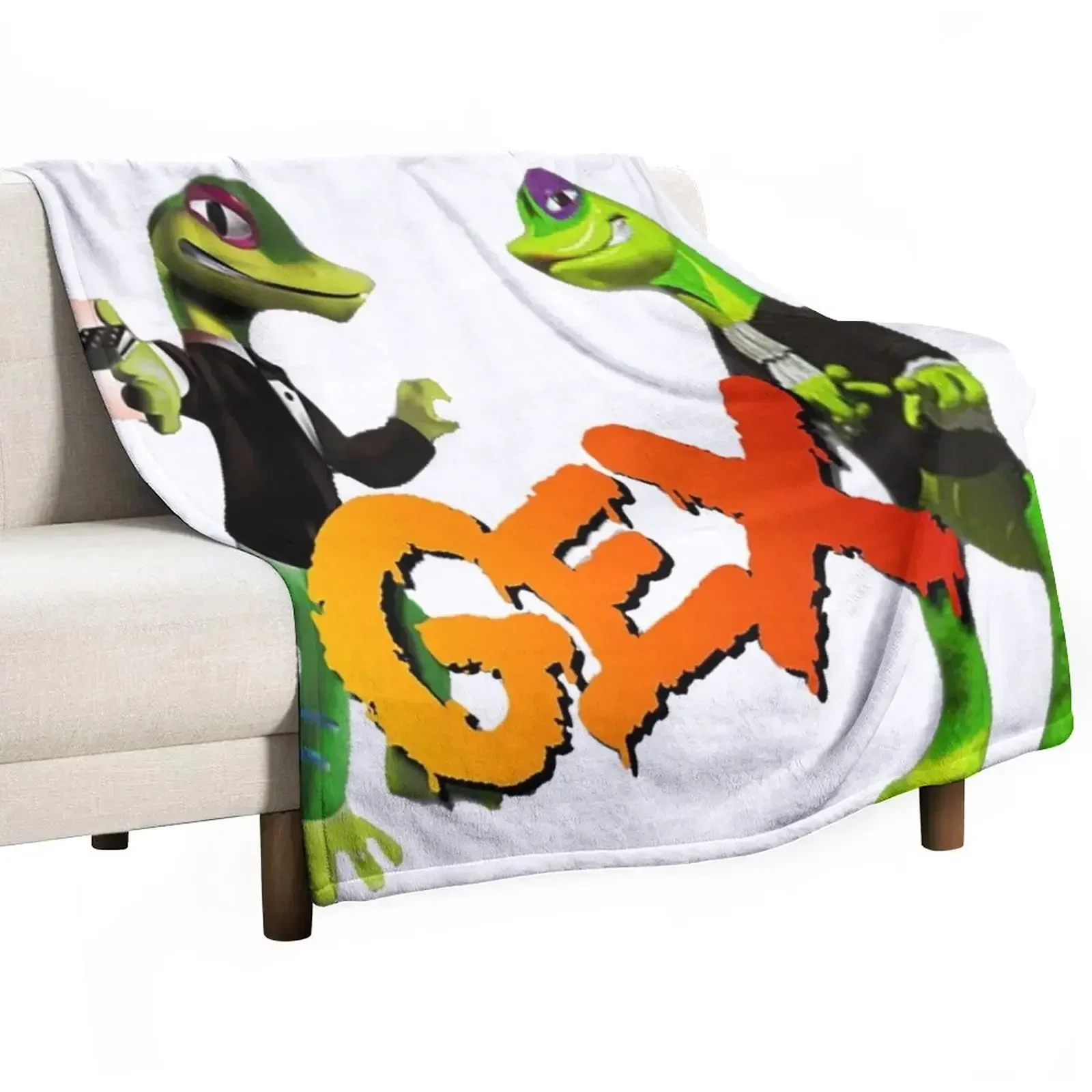 

Gex: Enter the Gecko Throw Blanket Thins Decorative Beds Blankets