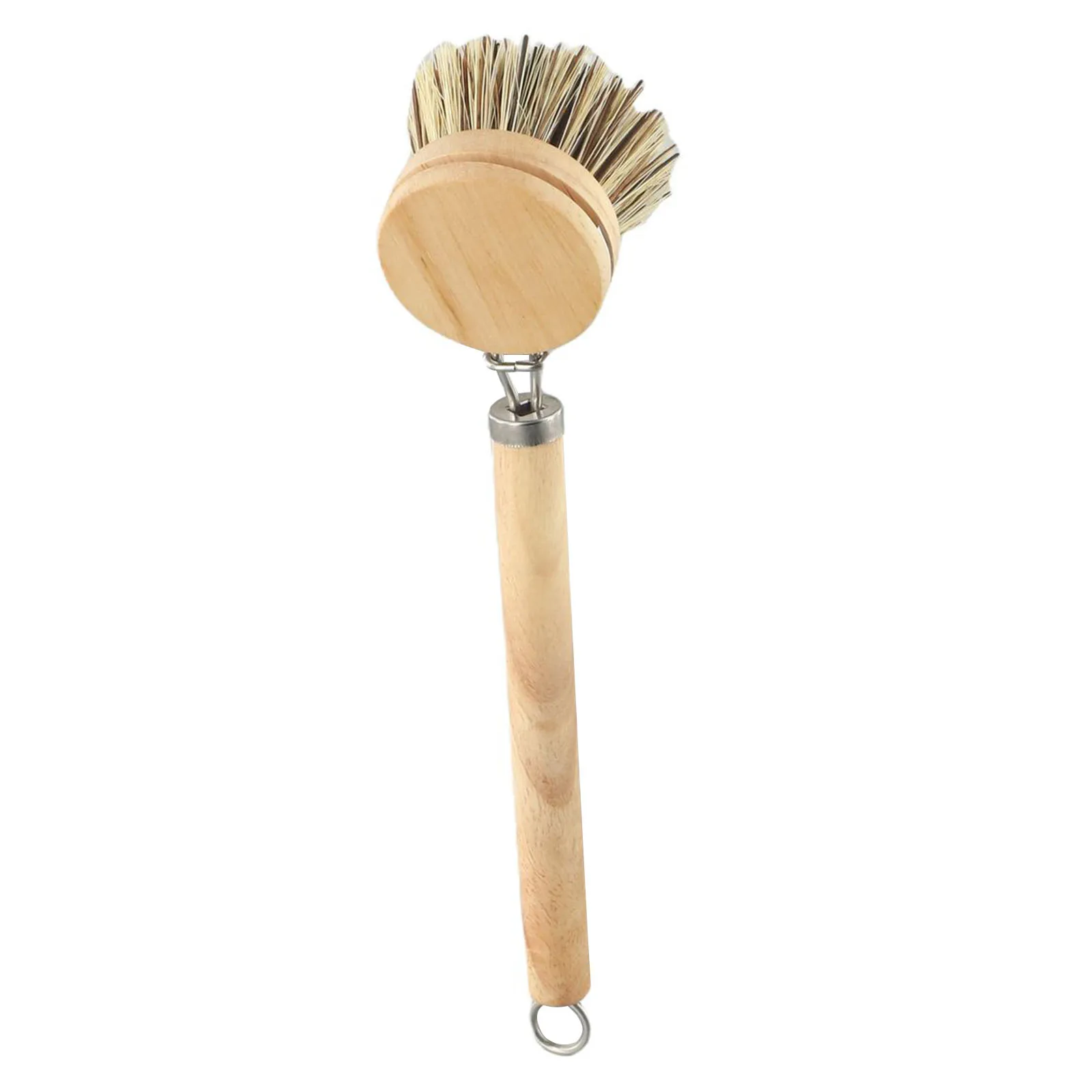 Wooden Dish Scrub Brushes Natural Bristles Kitchen Cleaning Scrubbers Long Handle Brush Kitchen Washing Dish Pot Brush