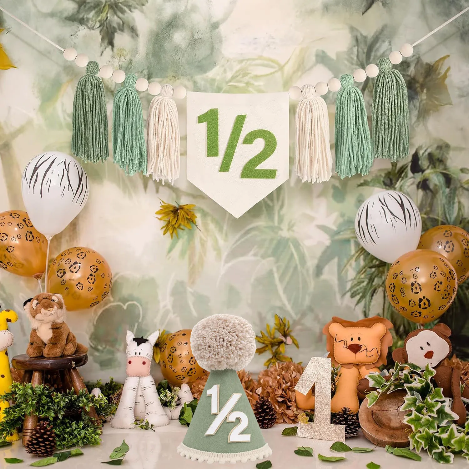 Halbjähriges Geburtstagsparty-Dekorationsset, in vier Farben erhältlich, Quastengirlande im Bohemian-Stil für die erste Geburtstagsfeier – Detail 8