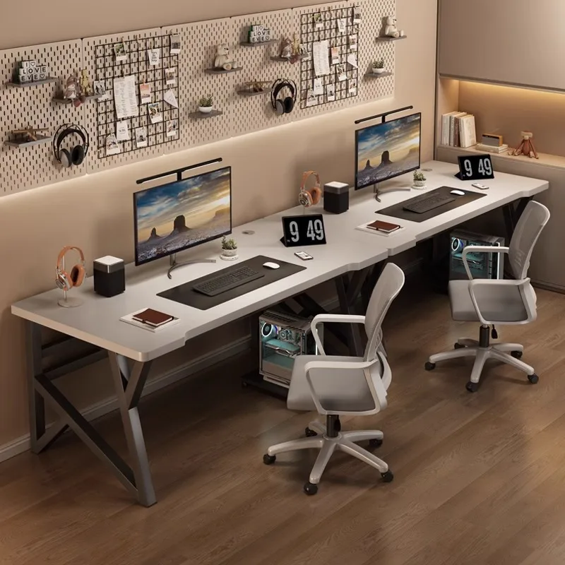 Computer desk Desktop Double home desk Bedroom writing table Couple side-by-side workbench Desk