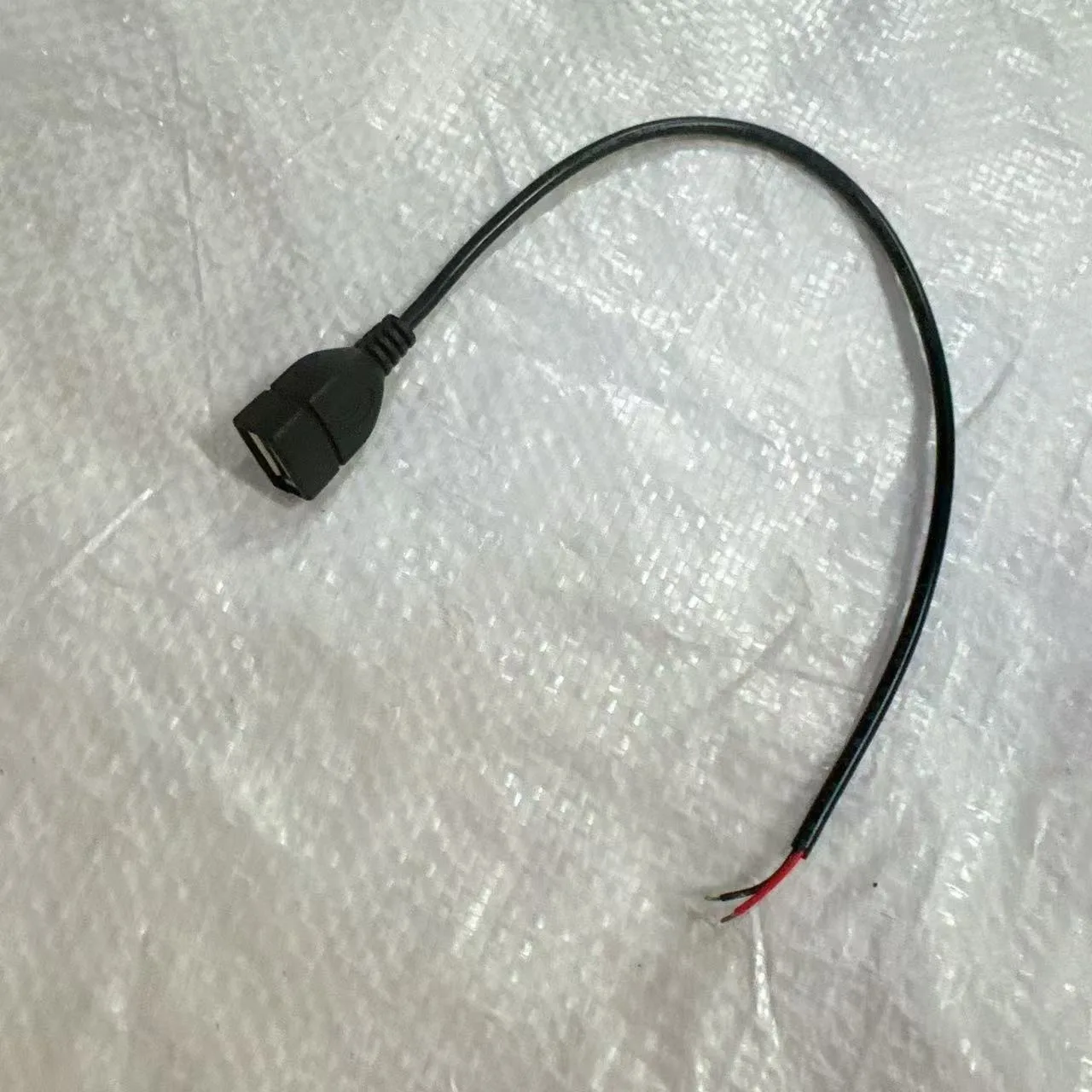 10PCS USB Female Power Cable 30CM, 2 Core Single End Charging Wire for Battery Box & Solar Panel