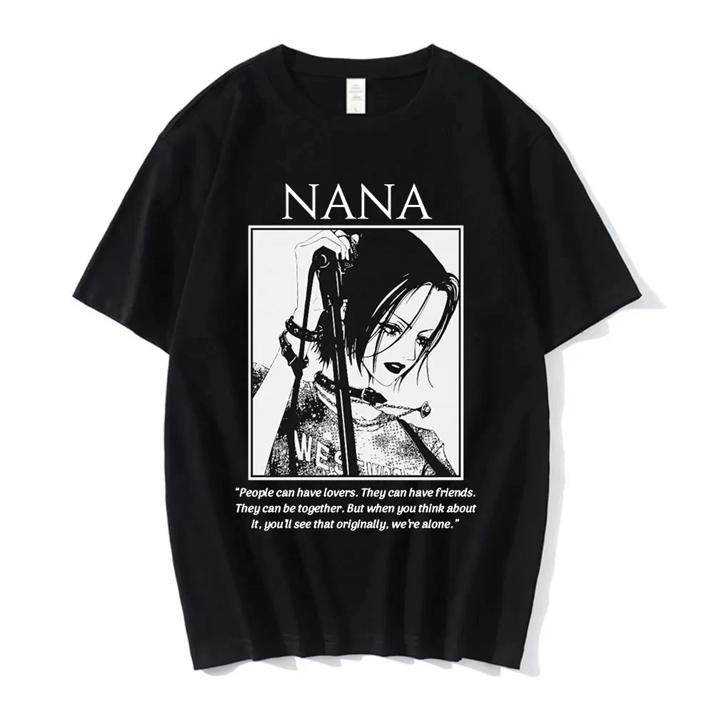 T-shirty z nadrukiem Anime Nana Osaki męskie damskie z krótkim rękawem bawełniane luźna koszulka Oversize Harajuku Streetwear ubrania dla nastolatków