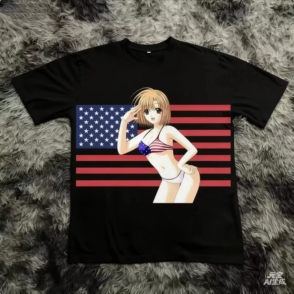 2000s Y2k Style Aesthetic Goth U.S. Printed T-shirt Man Women Cotton T-shirt Men's T-shirts 2026 New Sum