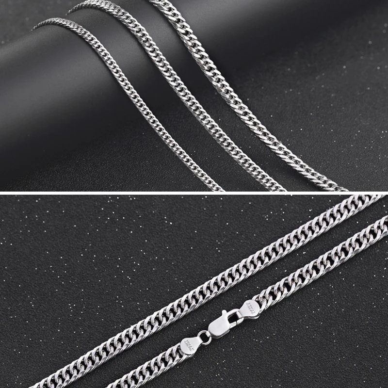 HOYON Miami Cuban Chain Pure S925 Sterling Silver Jewelry Real 925 Punk Hip Hop Men\'s Chopin Necklace Link Chain Neck Collares