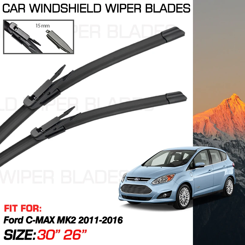 Front Wiper Blades For Ford C-MAX CMAX C MAX MK2 2011-2016 2015 2014 2013 2012 Car Accessories Windshield Washer Brush Clening