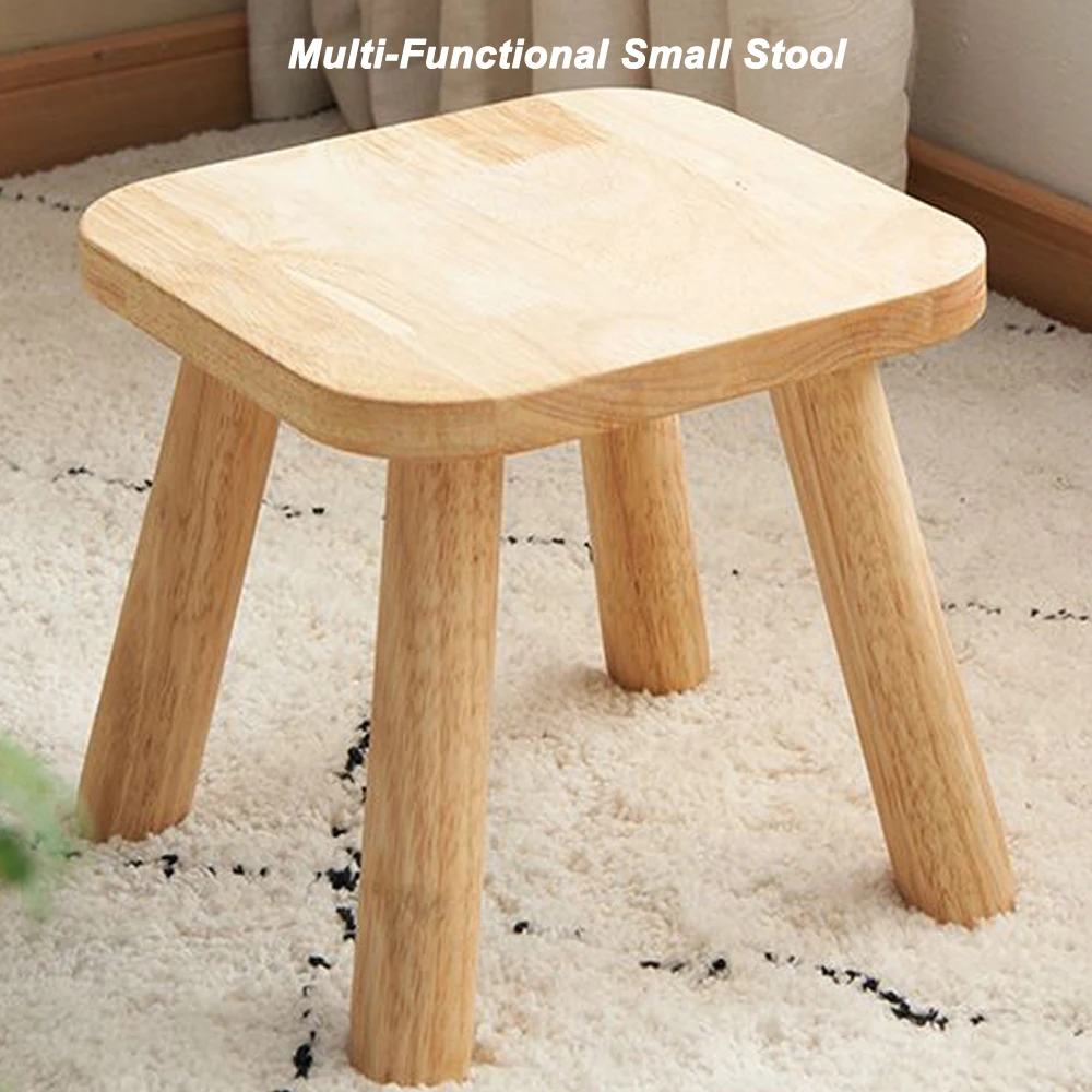 مقعد مربع من الخشب الطبيعي من المطاط الصلب لحماية زيت الشمع، مجموعة مسطحة سهلة لغرفة المعيشة، ديكور شرفة الحديقة الخارجية