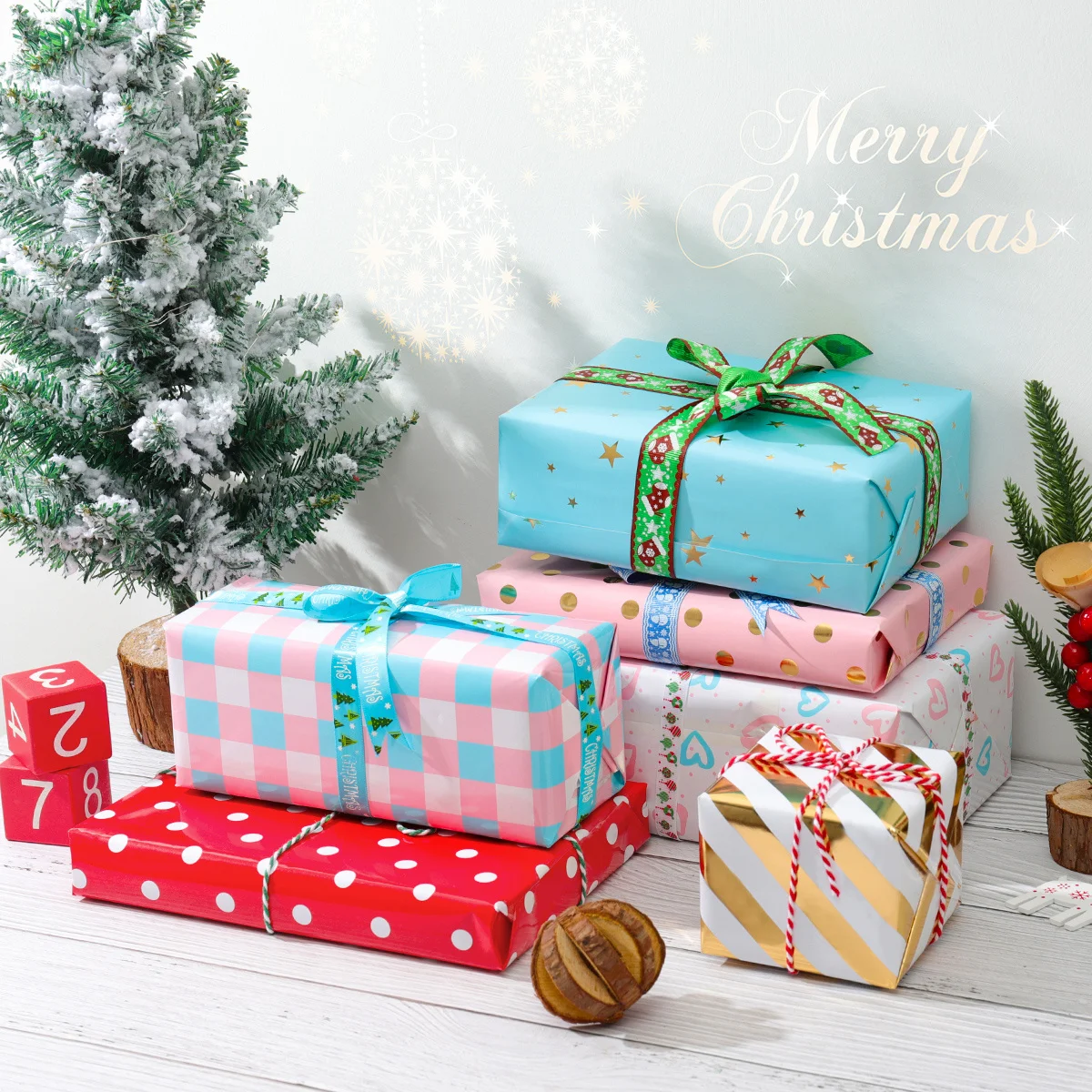 

Packaging Paper Retro Wrapping Flower Christmas Gifts Birthday Floral Packing