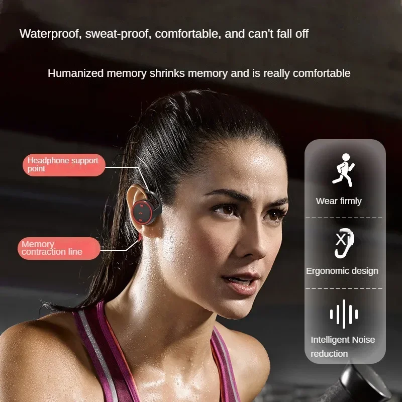 Tongdaytech K31 Bluetooth-compatible Wireless Headphone Open Ear Sports Earphone Headsets with Mic Support TF Mp3 for Running