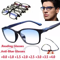 Anti Blue Reading Glasses Presbyopic Eyeglasses Men Antifatigue Computer Eyewear 0 +1.0 +1.5 +2.0 +2.5 +3.0 +3.5 +4.0