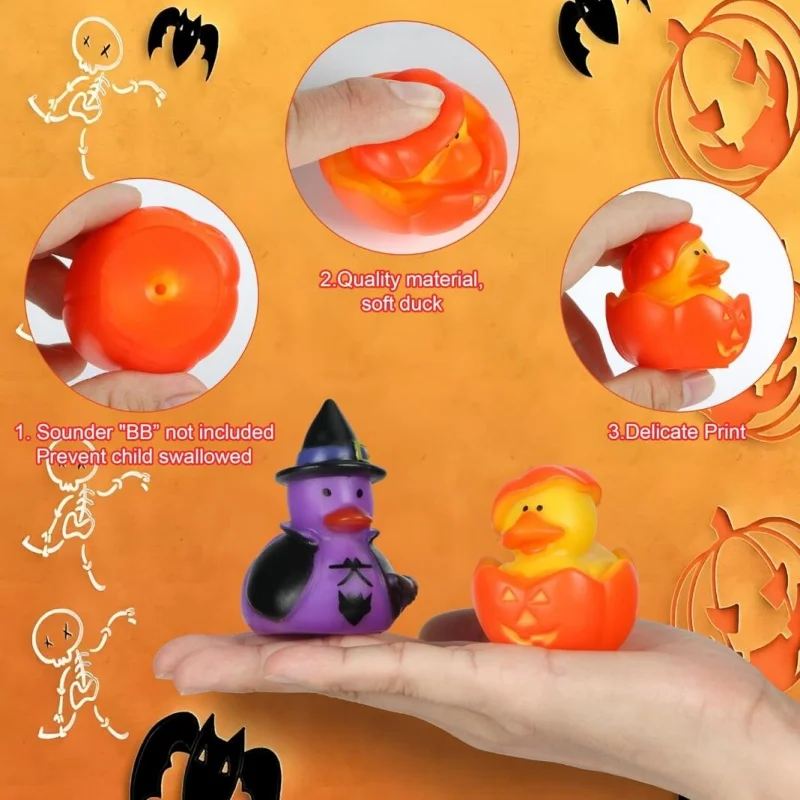 24pcs Halloween Rubber Duck Toys Floatable Durable and Adorable for Kids Perfect for Parties and Gifts