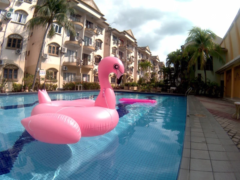 60 Inch Giant Inflatable Flamingo Pool Float Pink Ride-On Swimming Ring Adults Children Water Holiday Party Toys Piscina