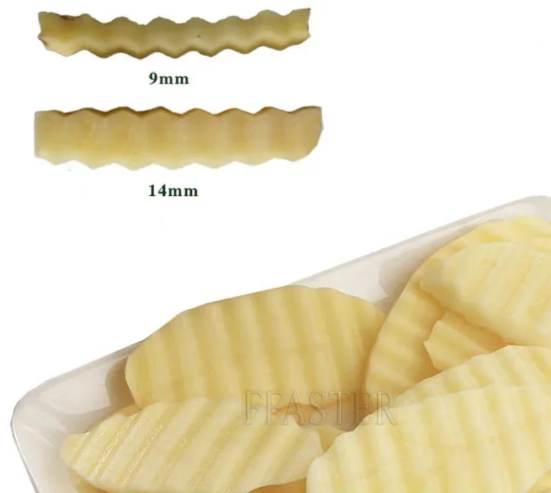 BURUIMU 스테인레스 스틸 상업용 수동 물결 모양의 감자 칩 커터 감자 튀김 야채 과일 절단기