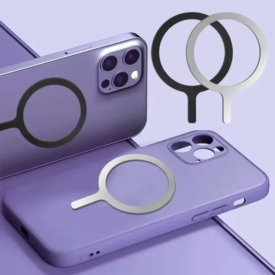 10 قطع من الملصقات العالمية لحلقة اللوحة المغناطيسية Magsafe تدعم شاحن لاسلكي لوحة معدنية لهاتف iPhone Samsung Xiaomi