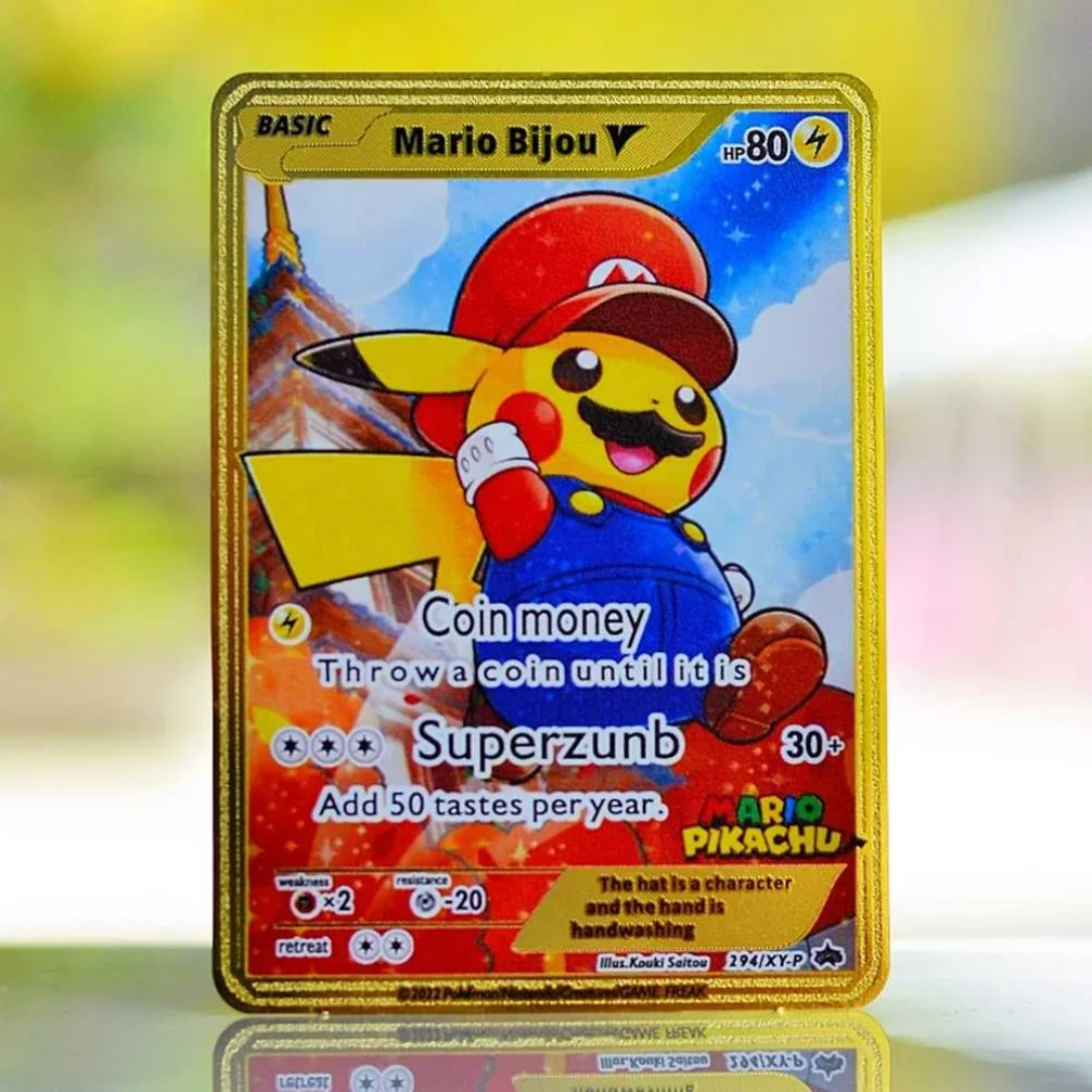 أنيمي الذهب Tcg بطاقة البوكيمون بطاقات معدنية بوكيمون رسائل Charizard Vmax بيكاتشو Gx ماريو أومبيرون Vstar مجلس ألعاب الاطفال اللعب هدية