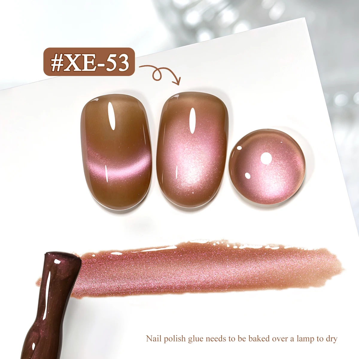 パウダーボトル オーロラキャッツアイ XE-53 ---- 超明るいフラッシュキャッツアイUVネイルジェル、明るいキャッツアイ、しっかりしていて長持ち