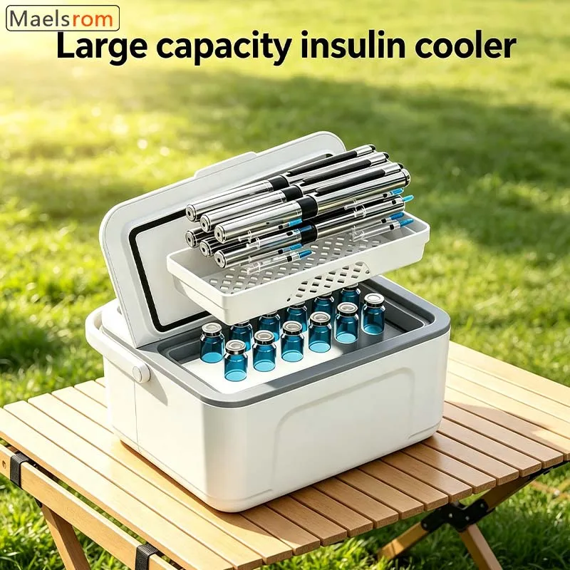 Insulin Cooler Box Portable Medicine Refrigerator Rechargeable Cooling Case USB Powered Storage Box Travel Outdoor Medication