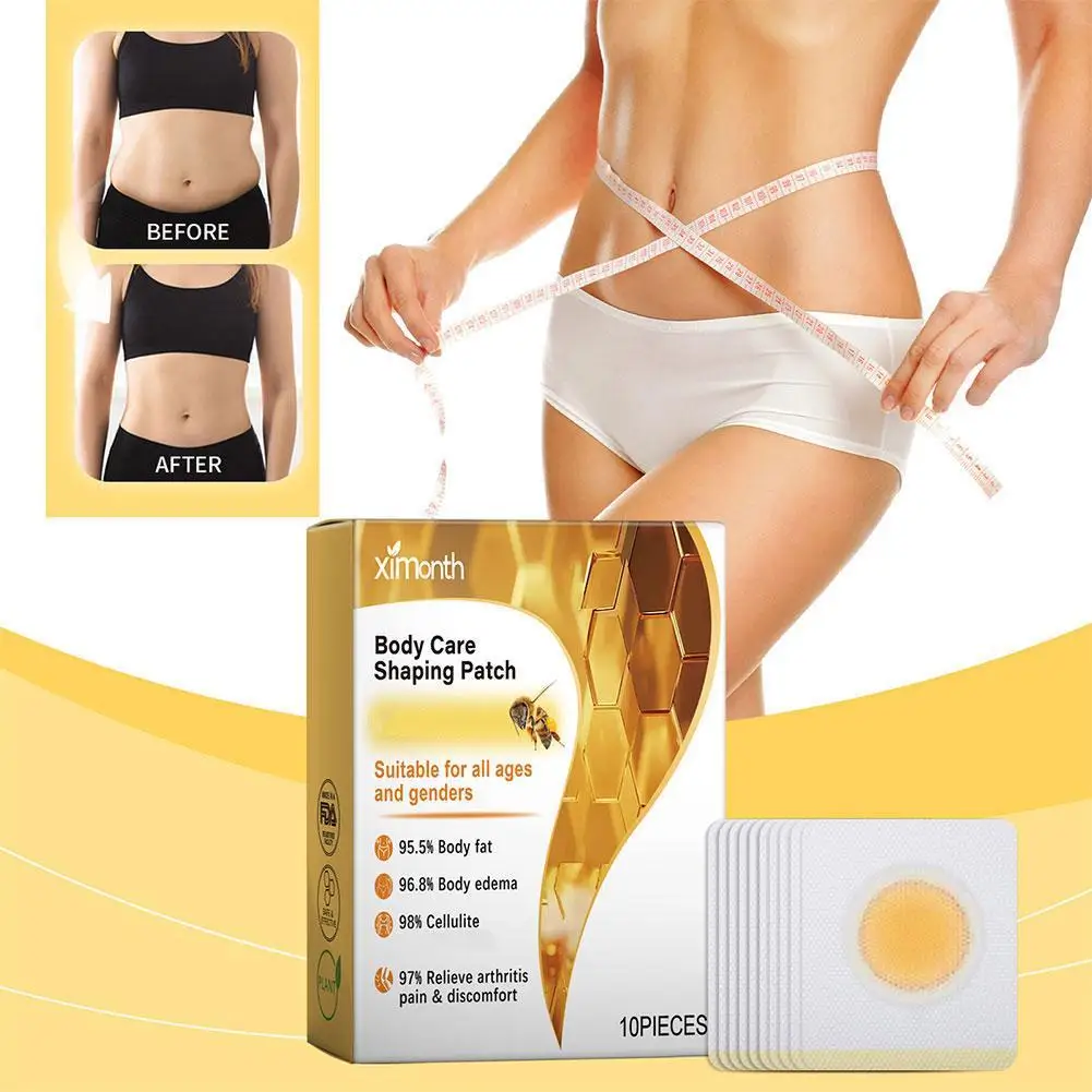 10Pcs/Bag Bee Patches Promote Circulation Weight Loss Belly Slimming Patch Relieve Stress for Lymphatic Detoxification