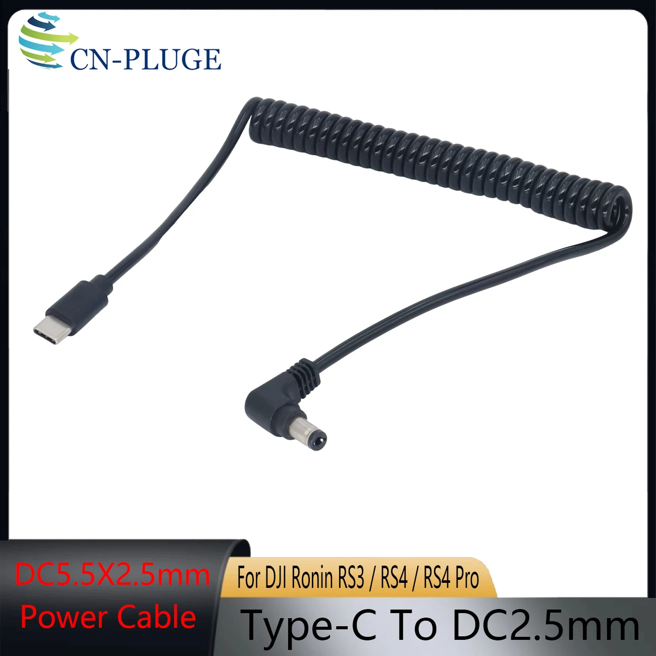DJI Ronin RS3/RS4/RS4 Pro Type-C Power Supply DC 5.5X2.5mm Power Cable, for PortKeys /SmallHD Monitor