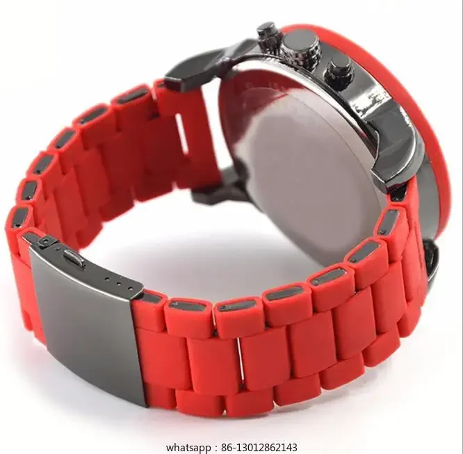 European and American red large dial cool hip-hop casual watch personalized fashion trend waterproof men's watch