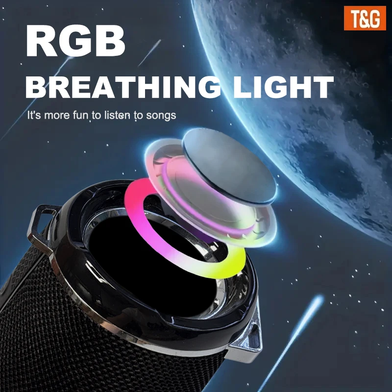 TG192 2400mAh Hochleistungs-LED Tragbarer Kabelloser Lautsprecher, Kompatibel mit USB/TF/FM, mit Eingebautem Mikrofon. – Detail 5