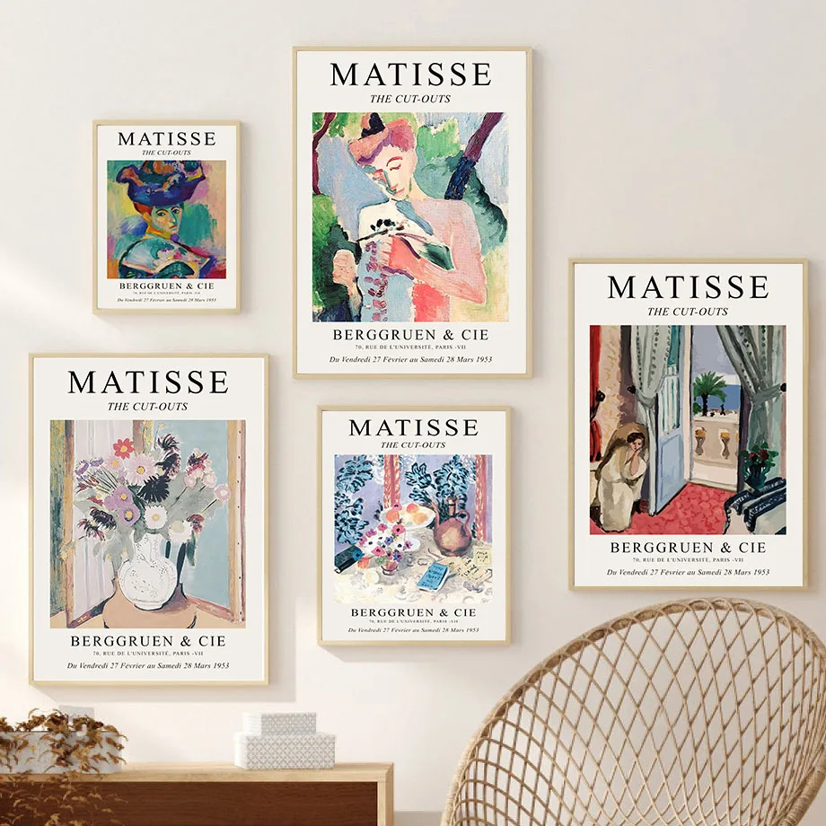 1pc frameless Canvas Painting 1pcs(No frame)Vintage Matisse Women Flower Leaf Classic Gallery Wall Art Canvas Abstract Posters A