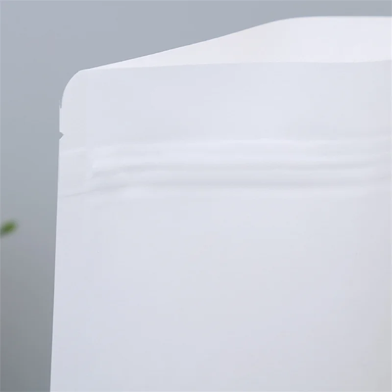 10/20pcs White Vertical Zipper Kraft Paper Window Bags Gift Candy Dry Food Tea Packaging Bags Moisture-proof Self-sealing Bags
