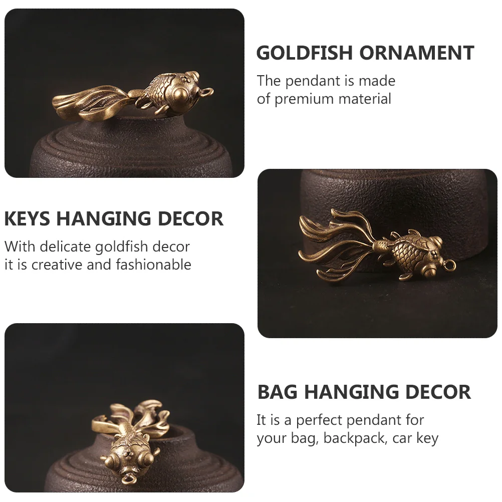 

2pcs Brass Goldfish Pendant Hanging Decor For Bag Keychain Car Interior Creative Metal Ornament Jewelry Component With Delicate